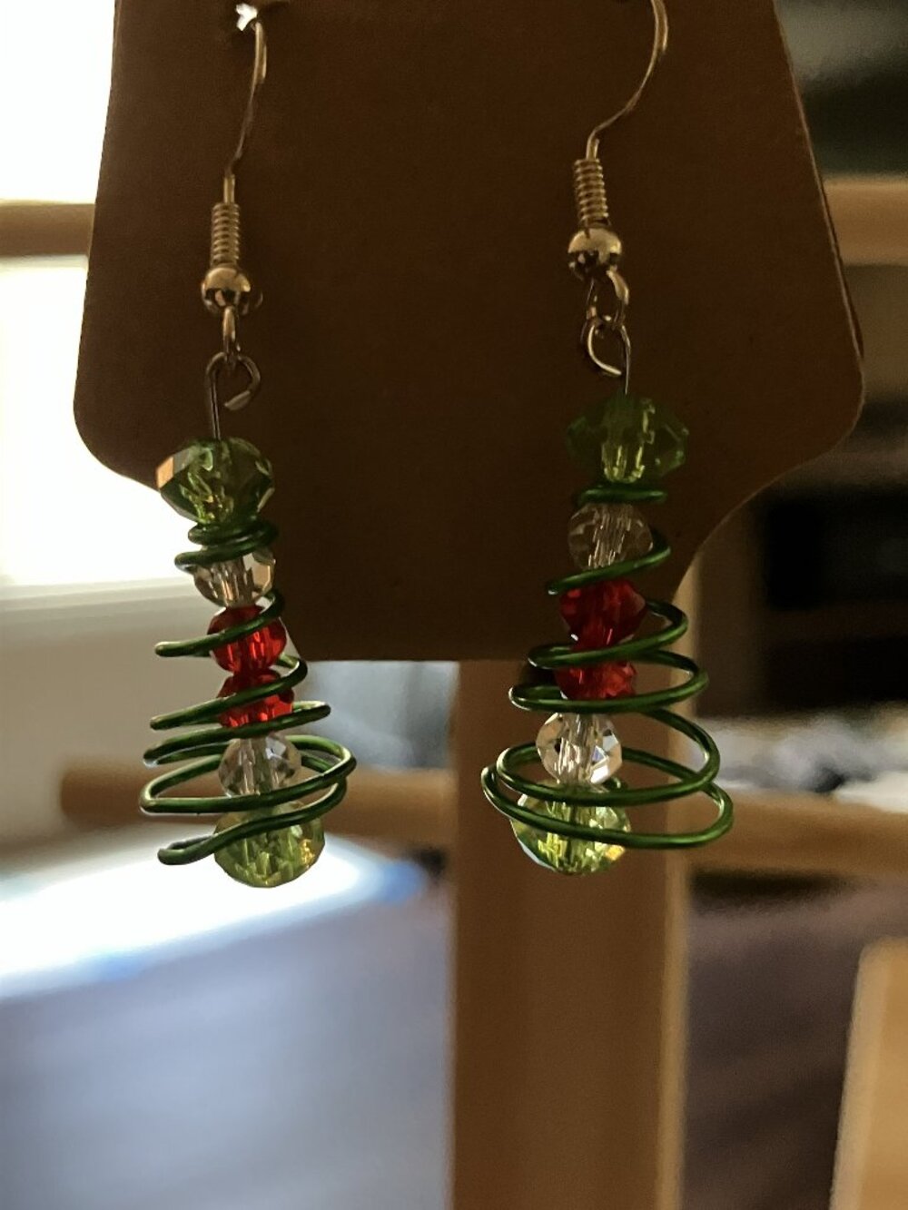 Handcrafted Christmas Tree Earrings